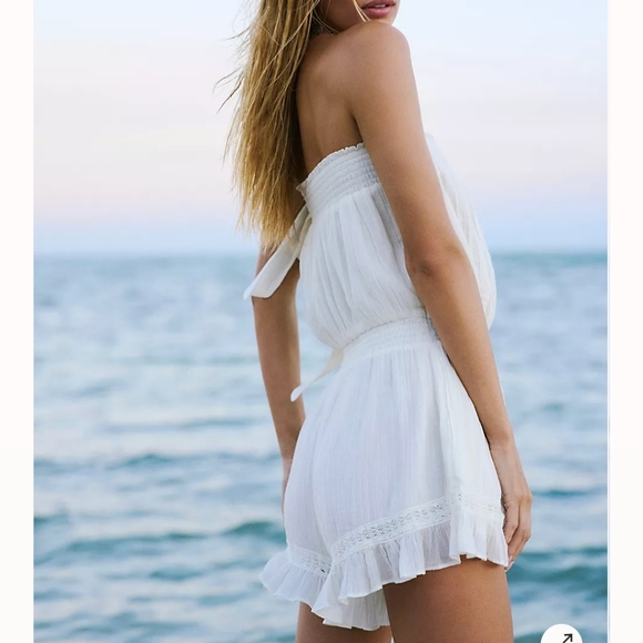 Free People Feelin Fancy Romper in Ivory - Picture 2 of 4